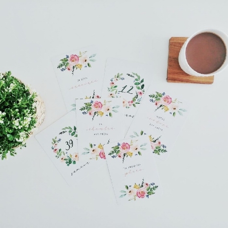 Cartes étapes "Ma grossesse" - Floral | Moments ancrés