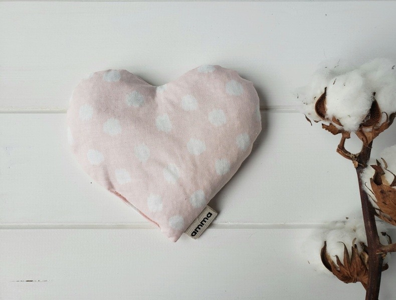 Coussin réconfort Coeur - Picoté rose | Amma Thérapie