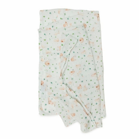 Couverture en mousseline de bambou - Bunny Meadow | Loulou Lollipop
