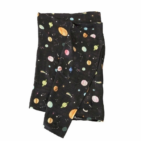 Couverture en mousseline de bambou - Planète | Loulou Lollipop