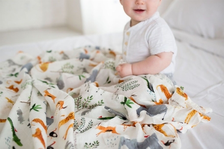 Couverture en mousseline de bambou - Safari | Loulou Lollipop