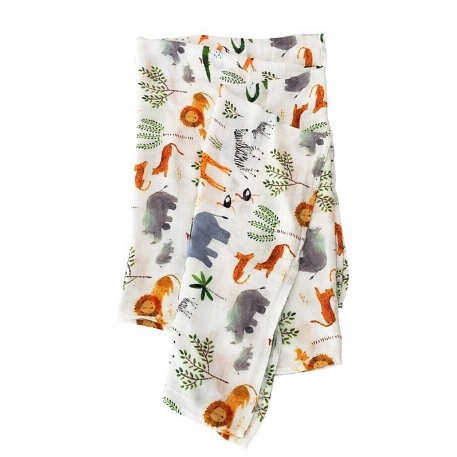 Couverture en mousseline de bambou - Safari | Loulou Lollipop