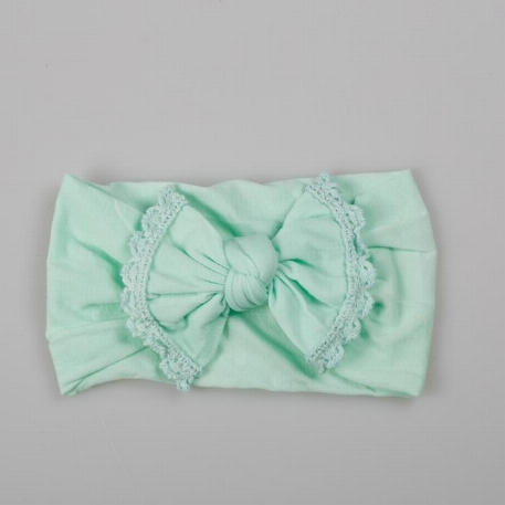 Bandeau de nylon boucle dentelle - Menthe | Lox Lion