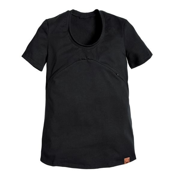 T-Shirt pour femme, grossesse et allaitement - Noir | Nine Clothing