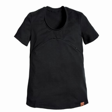 T-Shirt pour femme, grossesse et allaitement - Noir | Nine Clothing