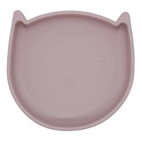 Assiette en silicone - Chat rose | Kushies