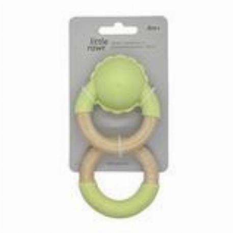 Jouet en bois avec hochet - Lime | Little Rwar