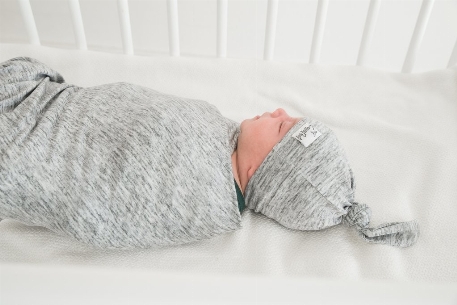 Bonnet à noeud 0-4M - Gris | Copper Pearl