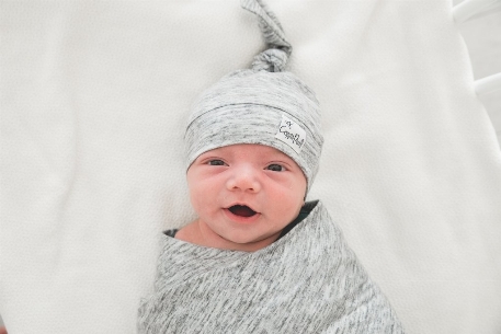 Bonnet à noeud 0-4M - Gris | Copper Pearl