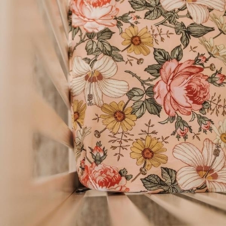 Drap contour en coton - Jardin fleuri rose | The Mini Scout