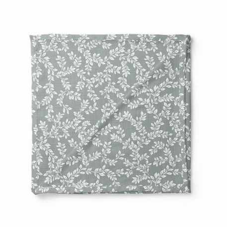 Couverture en mousseline - Feuilles Bleu | The Mini Scout
