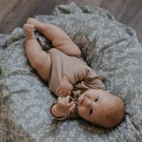 Couverture en mousseline - Feuilles Bleu | The Mini Scout