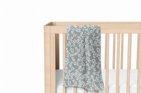 Couverture en mousseline - Feuilles Bleu | The Mini Scout