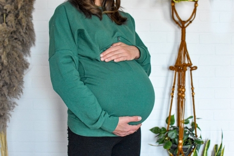 Chandail boyfriend pour femme, grossesse et allaitement - Vert cactus | Nine Clothing