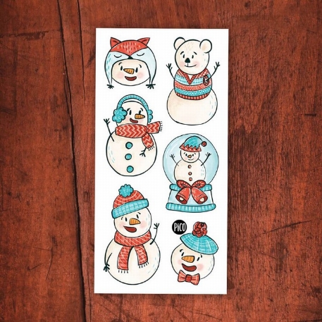 Tatouages temporaires - Bonhommes de neiges | PiCO