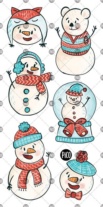 Tatouages temporaires - Bonhommes de neiges | PiCO