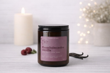Chandelle - Framboise noire vanille | Savonnerie Poussière D'Étoile