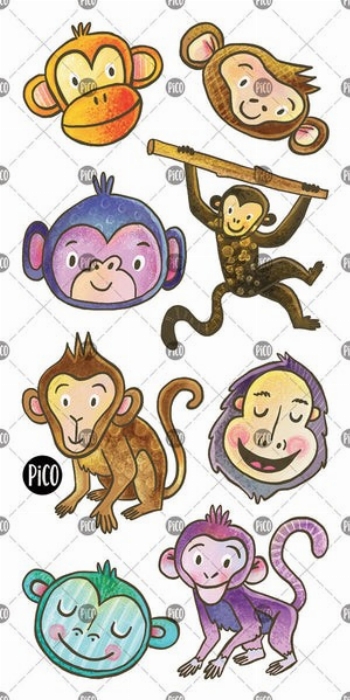 Tatouages temporaires - Les singes amusants | PiCO