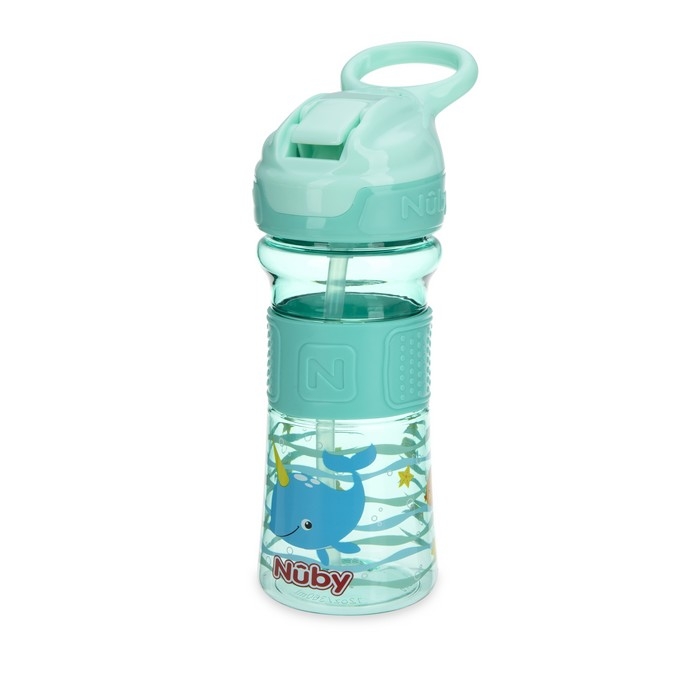 Bouteille No-Spill Thirsty Kids Reflex Flip-It - Baleine | Nuby