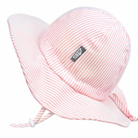 Chapeau en coton UV - Rayé rose | Jan & Jul
