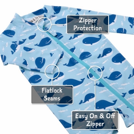 Maillot de bain UV - Baleines | Jan & Jul