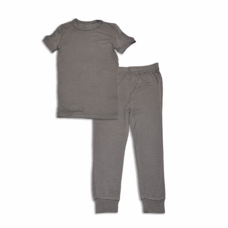 Pyjama deux pièces en bambou - Gris foncé | Silkberry Baby