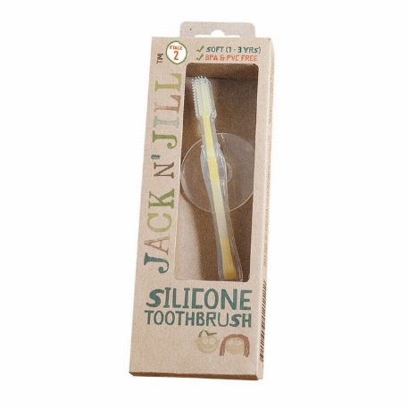 Brosse à dents en silicone 12-24M - Jaune | Jack N'Jill