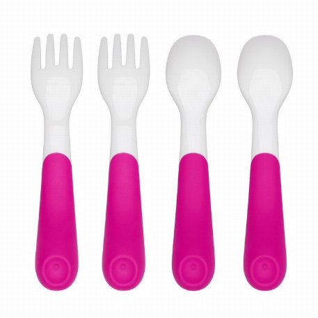 Ensemble fourchettes et cuillières - Rose | Oxo Tot