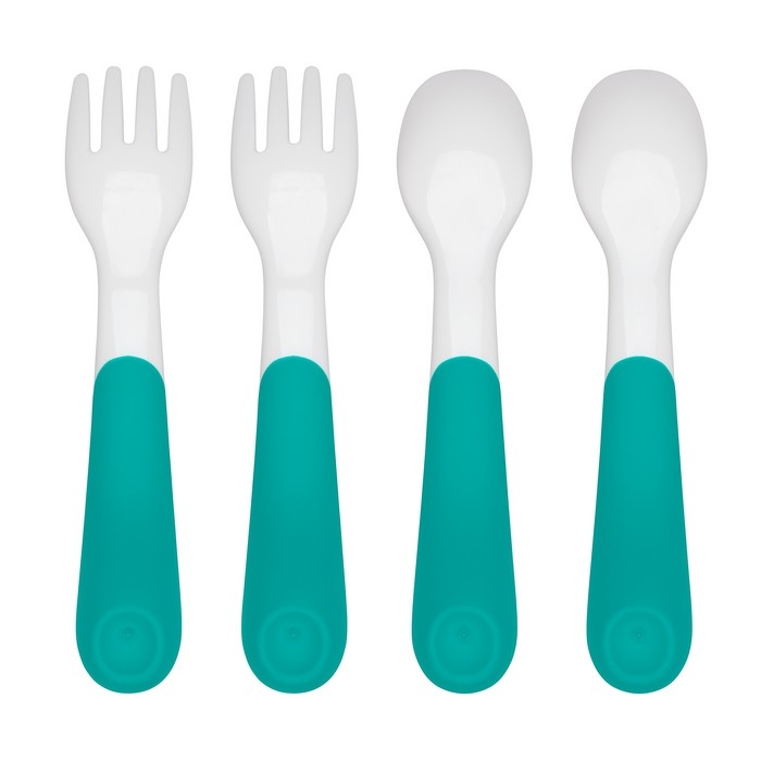 Ensemble fourchettes et cuillières - Turquoise | Oxo Tot