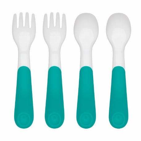 Ensemble fourchettes et cuillières - Turquoise | Oxo Tot