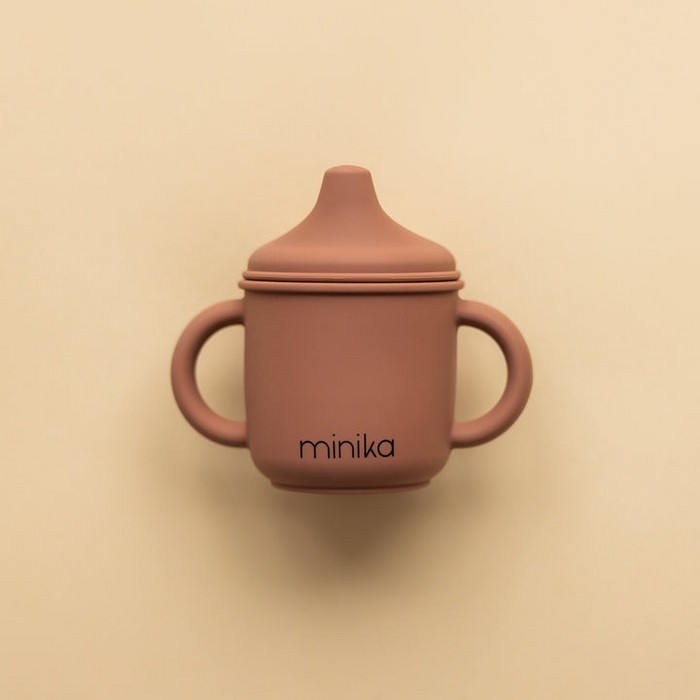 Verre à bec en silicone - Cacao | Minika