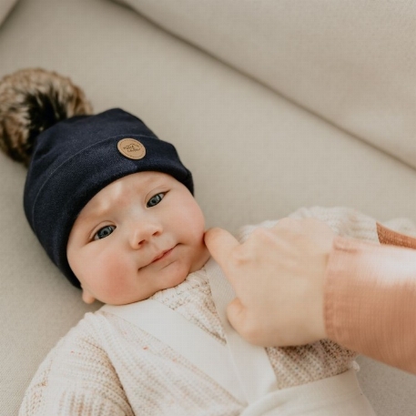 Tuque avec pompon 0-6M - Agate | Petit Coulou