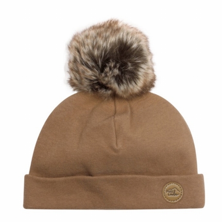 Tuque avec pompon 0-6M - Moka | Petit Coulou