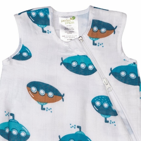 Sac de nuit en mousseline de coton - Sous-marins (0.7 Togs) | Perlimpinpin