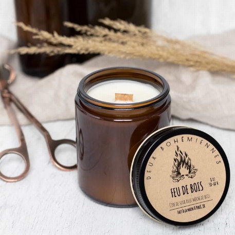 Chandelle - Feu de bois | Savonnerie Poussière D'Étoile