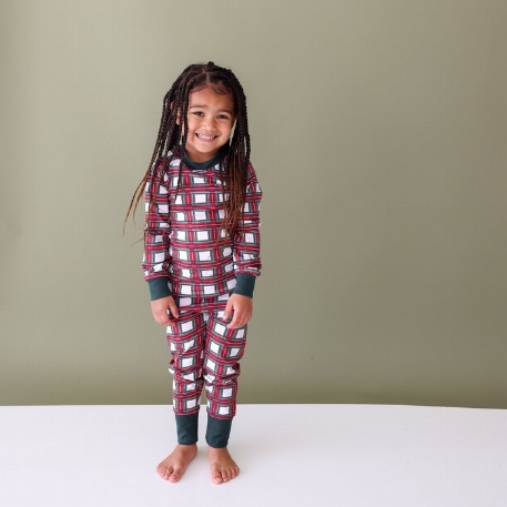 Pyjama pour enfant - White Tartan | Lola & Taylor
