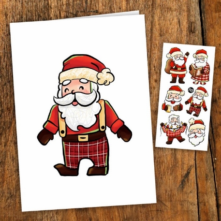 Carte de souhaits- Le Père Noël en pyjama | PiCO