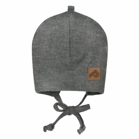 Bonnet de coton avec oreilles - Gris chiné | Perlimpinpin