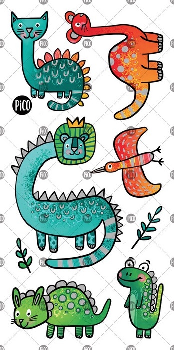 Tatouages temporaires - Les DinoZanimaux | PiCO