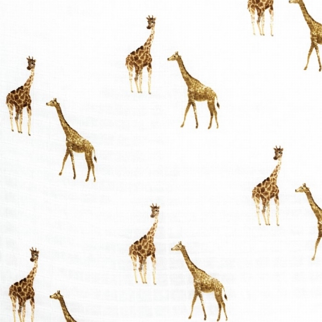 Drap contour en mousseline de bambou - Girafes | Lil North Co.