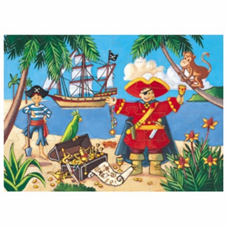Puzzle silhouette 36 pcs - Le pirate et son trésor | Djeco