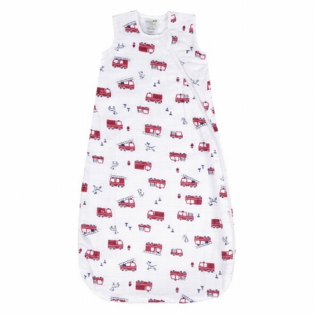 Sac de nuit en mousseline de coton - Camions de pompier (0.7 Tog) | Perlimpinpin