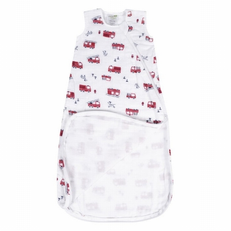 Sac de nuit en mousseline de coton - Camions de pompier (0.7 Tog) | Perlimpinpin
