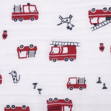 Sac de nuit en mousseline de coton - Camions de pompier (0.7 Tog) | Perlimpinpin