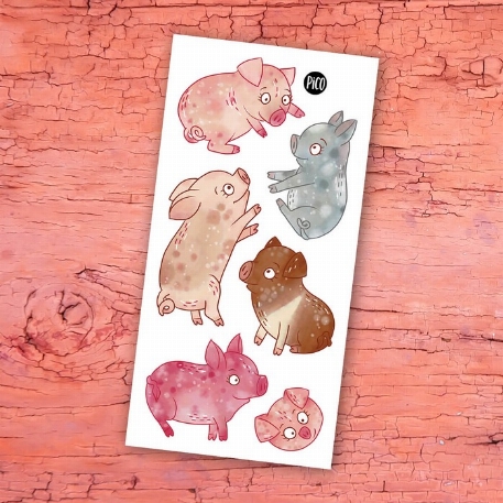 Tatouages temporaires - Les cochons de la ferme | PiCO