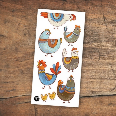 Tatouages temporaires - Pauline la poule | PiCO