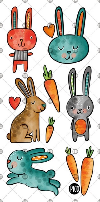 Tatouages temporaires - Les doux lapinous | PiCO