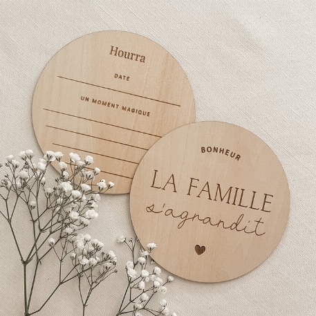 Pastille de bois - La famille s'agrandit | Le Petit Tableau Noir