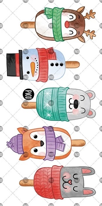 Tatouages temporaires - Gâteaux popsicles de Noël | PICO