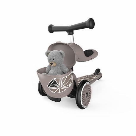 Trottinette 2 en 1 - Highwaykick 1 Lifestyle - Lignes brunes | Scoot & Ride